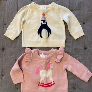 Gap baby girls bundle of two knit sweaters NWT 0-3 months
